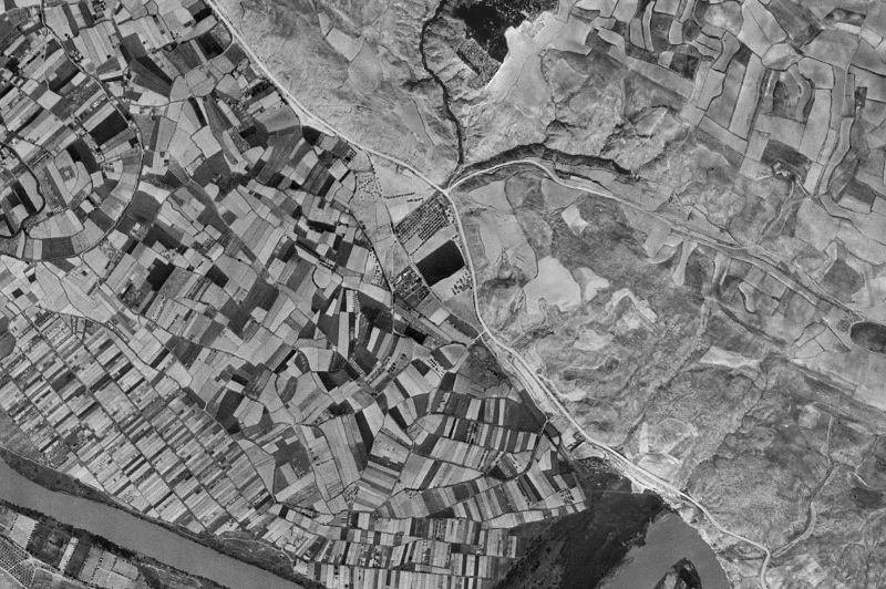 Ortofoto de 1956-1957 del núcleo de Azagra