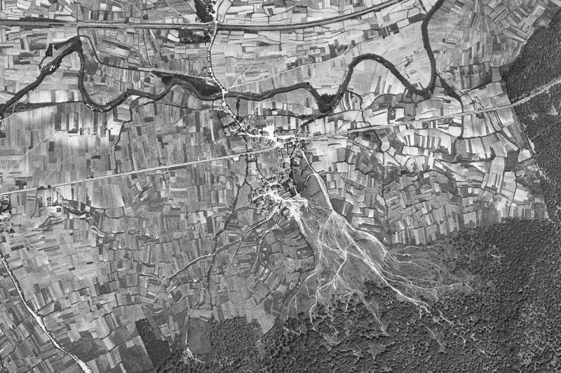 Ortofoto de 1956-1957 del núcleo de Bakaiku