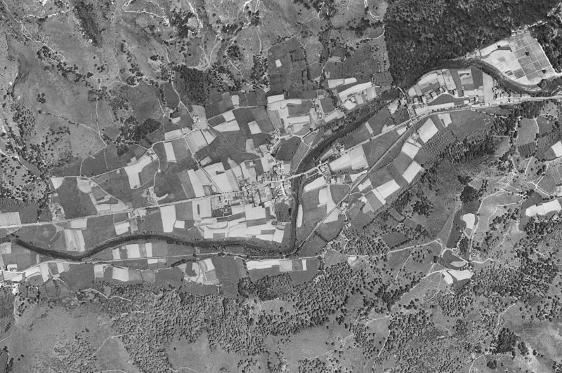 Ortofoto de 1956-1957 del núcleo de Bertizarana