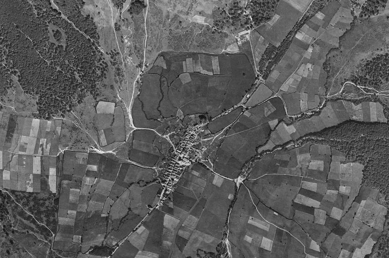 Ortofoto de 1956-1957 del núcleo de Auritz/Burguete