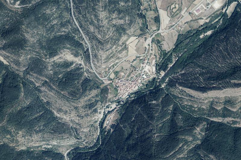 Ortofoto actual del núcleo de Burgui/Burgi