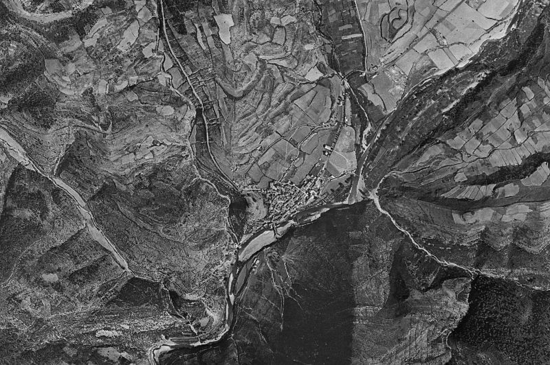 Ortofoto de 1956-1957 del núcleo de Burgui/Burgi