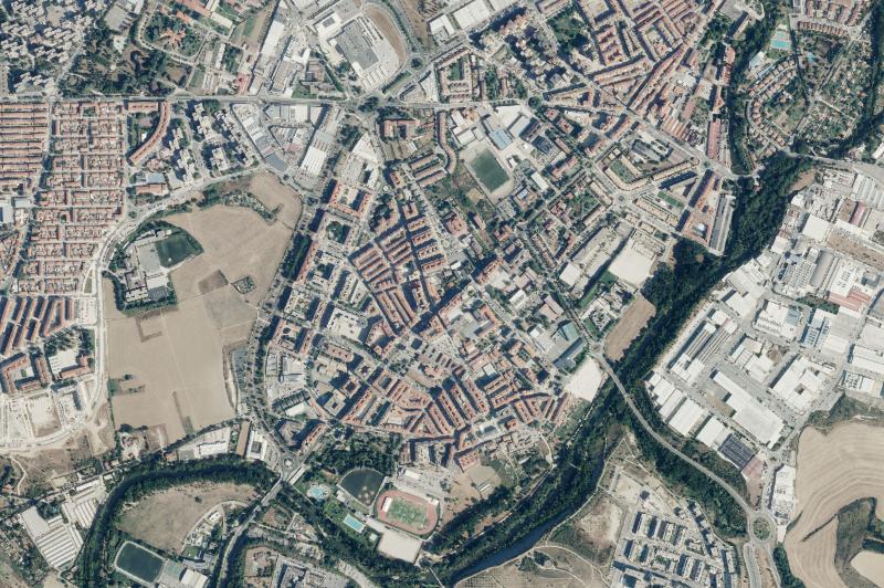Ortofoto actual del núcleo de Burlada/Burlata
