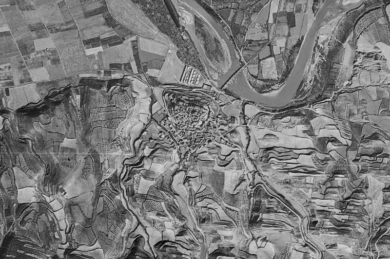 Ortofoto de 1956-1957 del núcleo de Cáseda