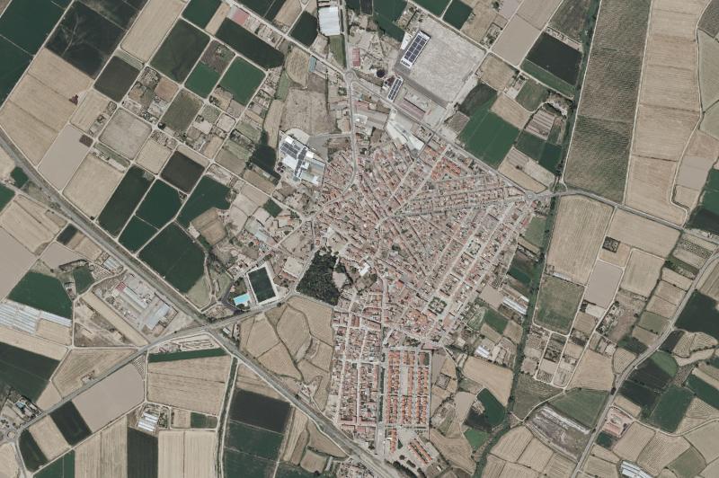 Ortofoto actual del núcleo de Cortes