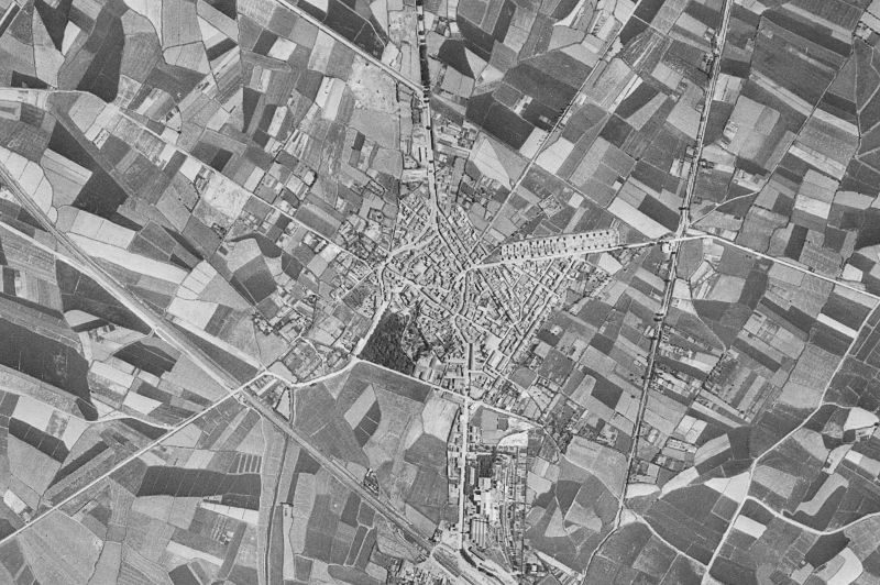 Ortofoto de 1956-1957 del núcleo de Cortes