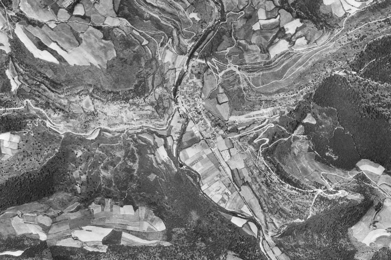 Ortofoto de 1956-1957 del núcleo de Ezcároz/Ezkaroze