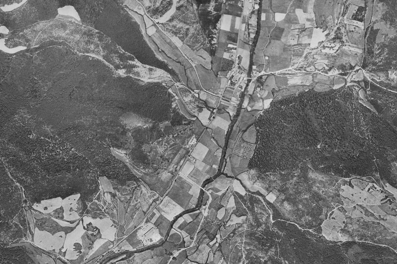 Ortofoto de 1956-1957 del núcleo de Esteribar