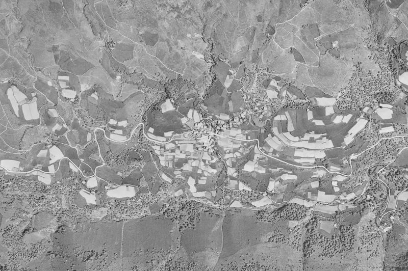 Ortofoto de 1956-1957 del núcleo de Ezkurra