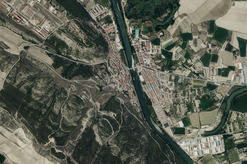 Ortofoto actual del núcleo de Funes