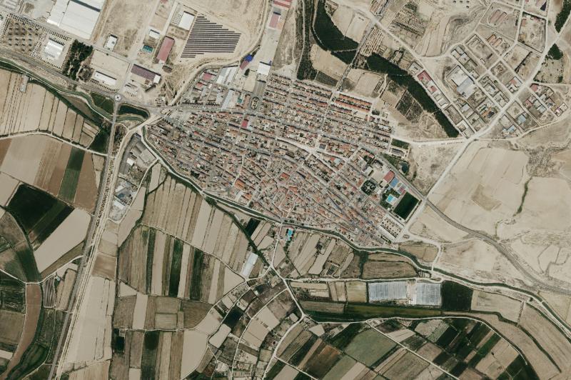 Ortofoto actual del núcleo de Fustiñana