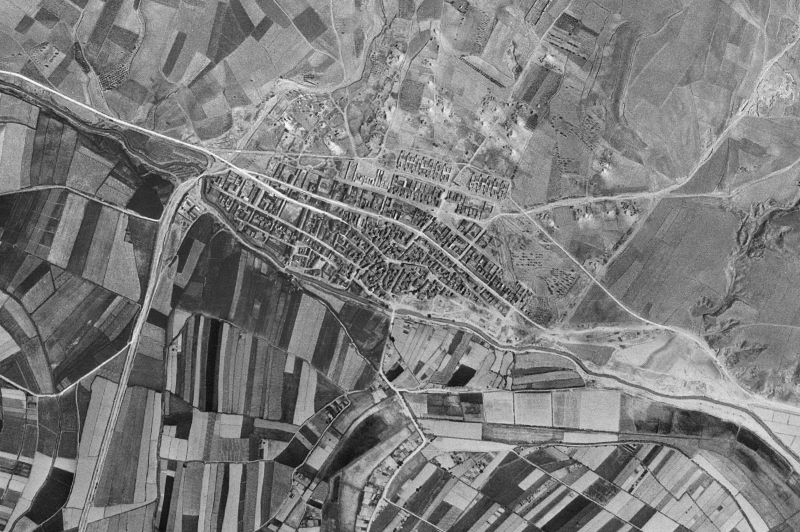 Ortofoto de 1956-1957 del núcleo de Fustiñana