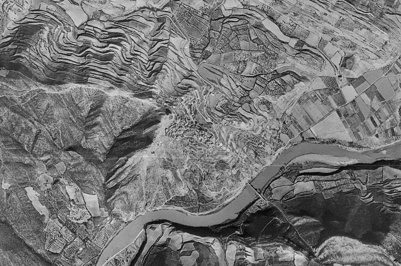 Ortofoto de 1956-1957 del núcleo de Gallipienzo/Galipentzu