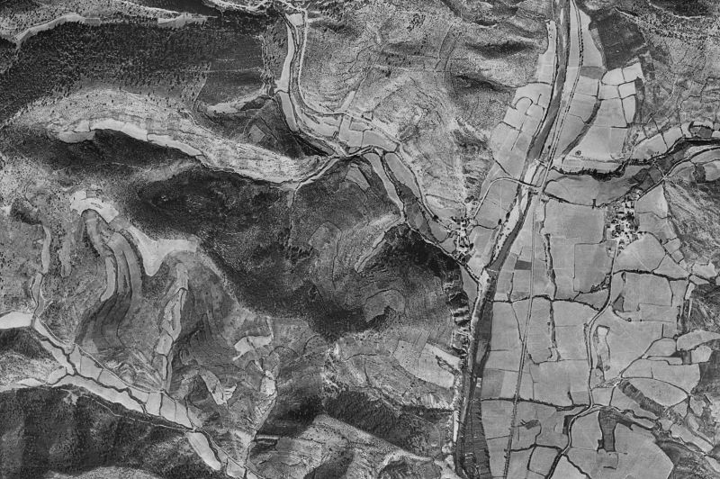 Ortofoto de 1956-1957 del núcleo de Gallués/Galoze