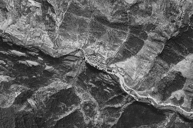 Ortofoto de 1956-1957 del núcleo de Garde