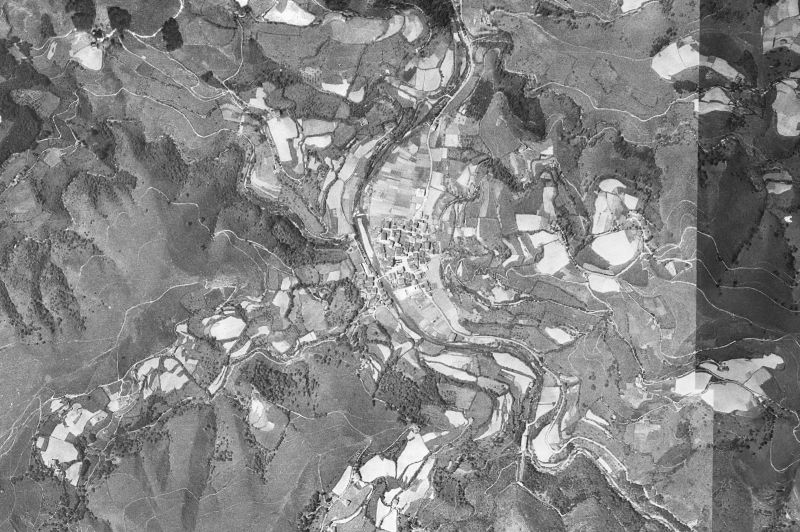 Ortofoto de 1956-1957 del núcleo de Goizueta