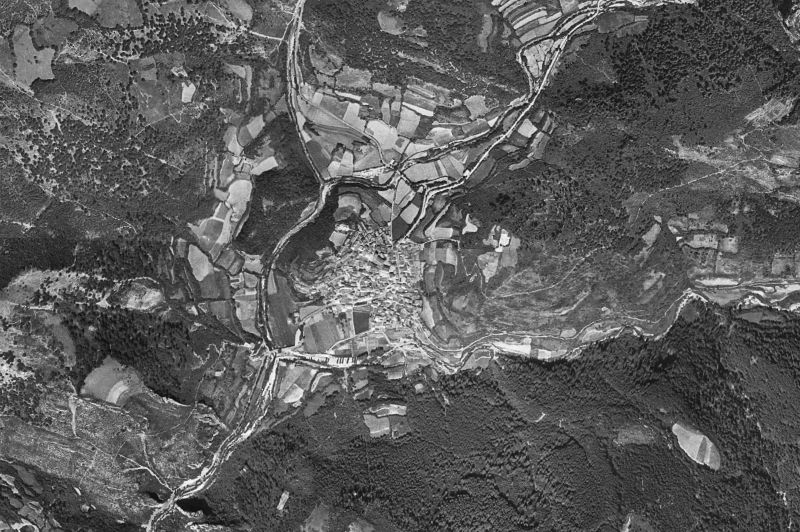 Ortofoto de 1956-1957 del núcleo de Isaba/Izaba