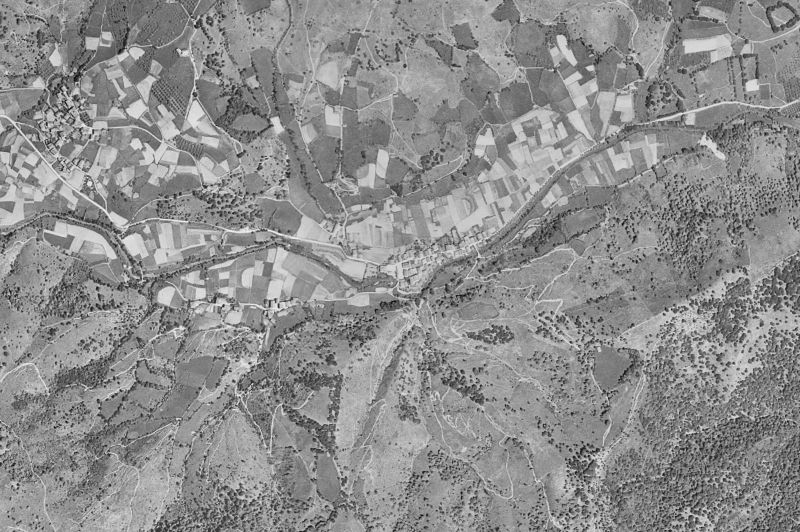 Ortofoto de 1956-1957 del núcleo de Ituren