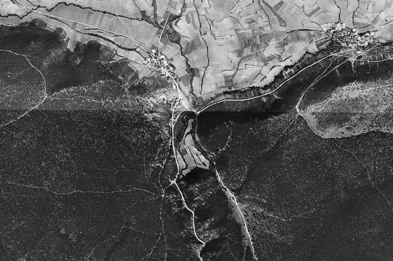 Ortofoto de 1956-1957 del núcleo de Lana
