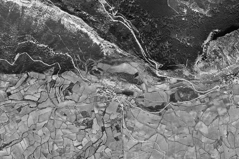 Ortofoto de 1956-1957 del núcleo de Lapoblación