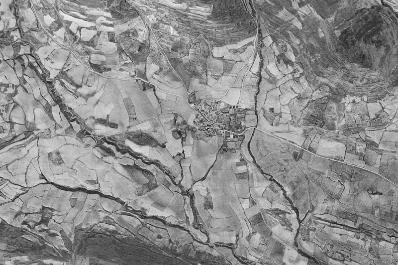 Ortofoto de 1956-1957 del núcleo de Leache/Leatxe