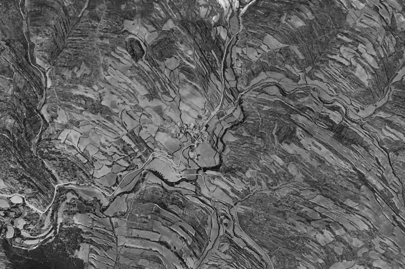 Ortofoto de 1956-1957 del núcleo de Leoz/Leotz