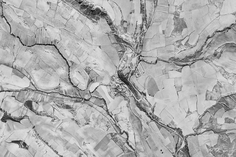 Ortofoto de 1956-1957 del núcleo de Lizoain-Arriasgoiti/Lizoainibar-Arriasgoiti