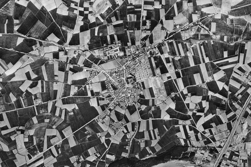 Ortofoto de 1956-1957 del núcleo de Marcilla