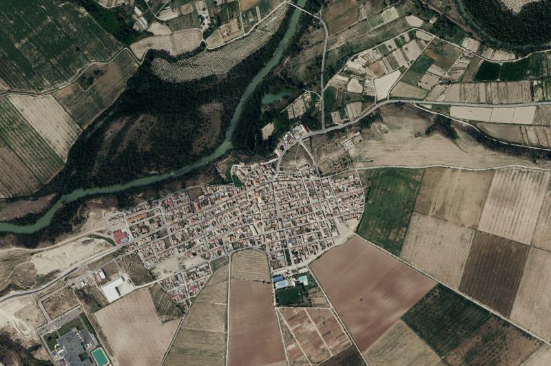 Ortofoto actual del núcleo de Mélida