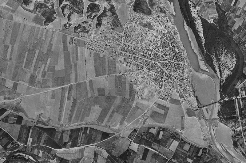 Ortofoto de 1956-1957 del núcleo de Milagro