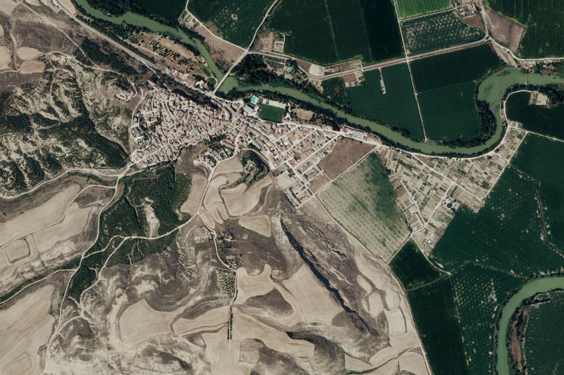 Ortofoto actual del núcleo de Miranda de Arga