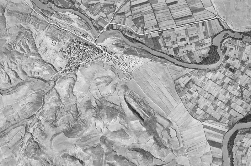 Ortofoto de 1956-1957 del núcleo de Miranda de Arga