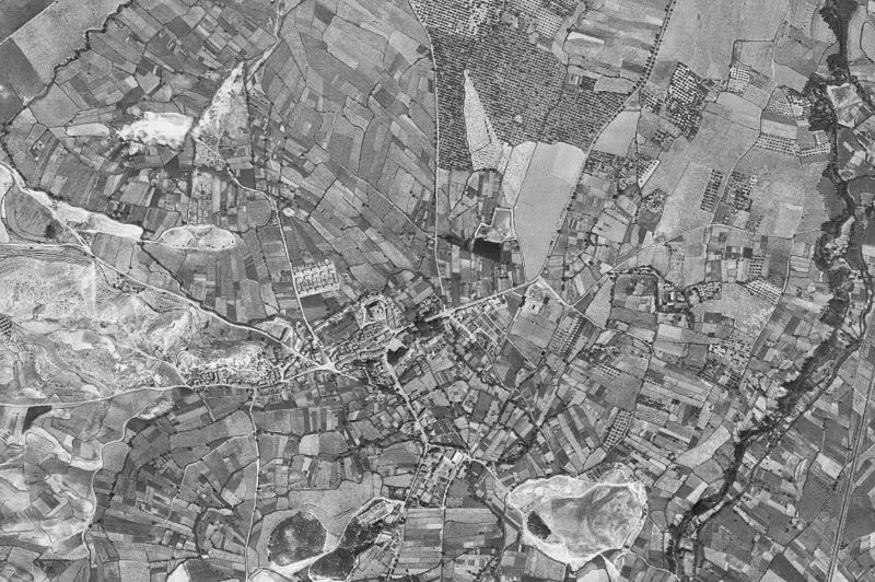 Ortofoto de 1956-1957 del núcleo de Monteagudo
