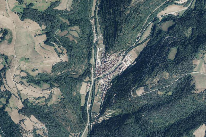 Ortofoto actual del núcleo de Ochagavía/Otsagabia