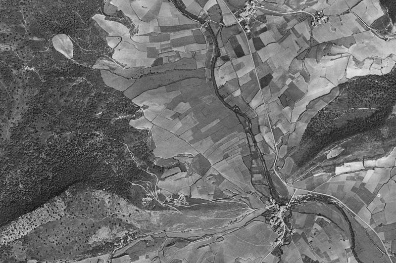 Ortofoto de 1956-1957 del núcleo de Odieta