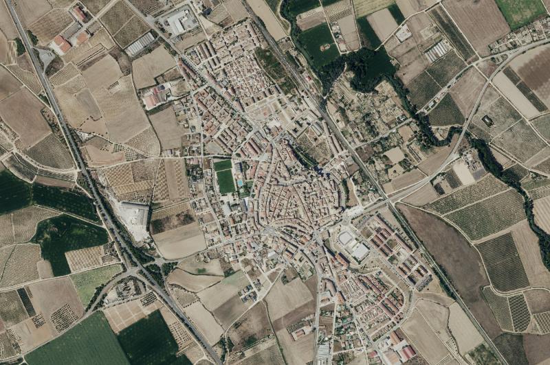 Ortofoto actual del núcleo de Olite/Erriberri