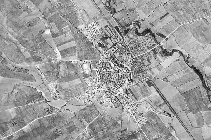 Ortofoto de 1956-1957 del núcleo de Olite/Erriberri