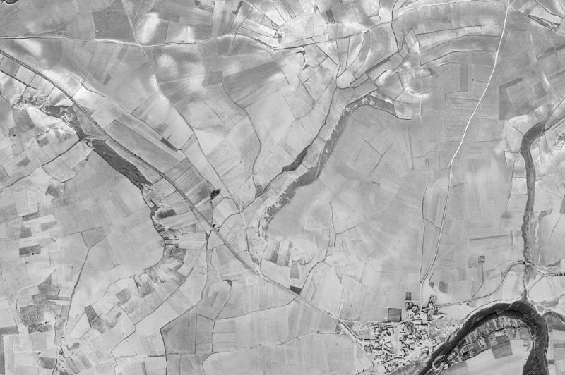 Ortofoto de 1956-1957 del núcleo de Cendea de Olza/Oltza Zendea