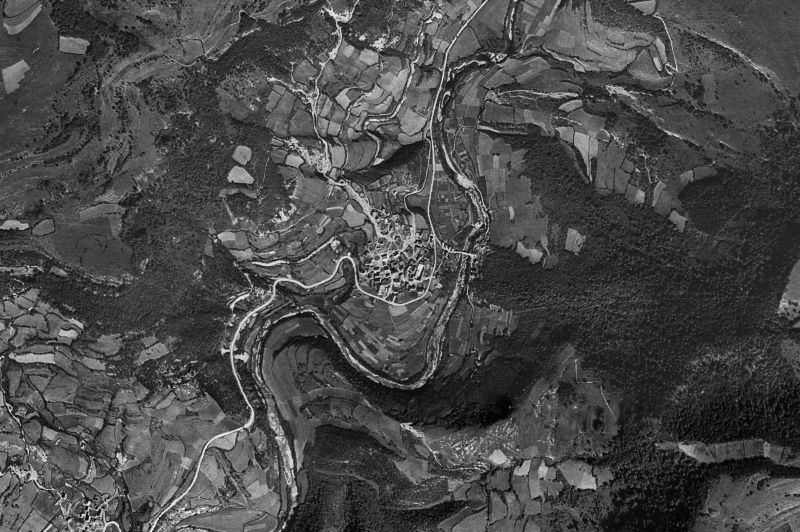 Ortofoto de 1956-1957 del núcleo de Orbaizeta