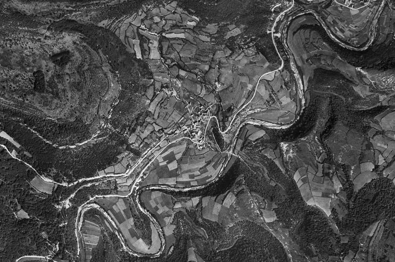 Ortofoto de 1956-1957 del núcleo de Orbara