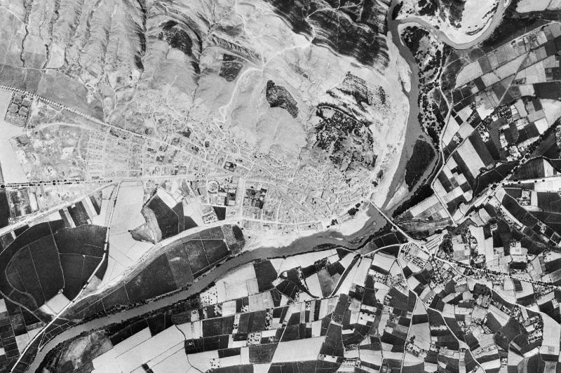 Ortofoto de 1956-1957 del núcleo de Peralta/Azkoien