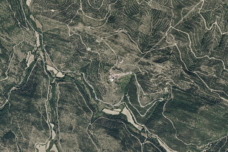 Ortofoto actual del núcleo de Petilla de Aragón