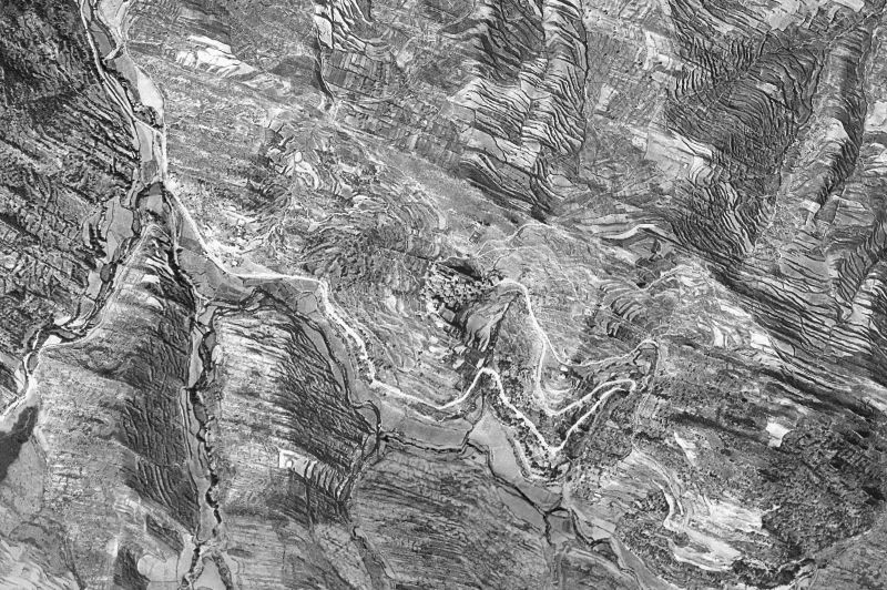 Ortofoto de 1956-1957 del núcleo de Petilla de Aragón