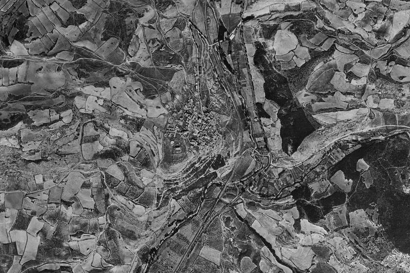 Ortofoto de 1956-1957 del núcleo de Pueyo/Puiu