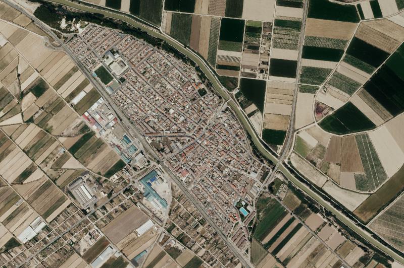 Ortofoto actual del núcleo de Ribaforada