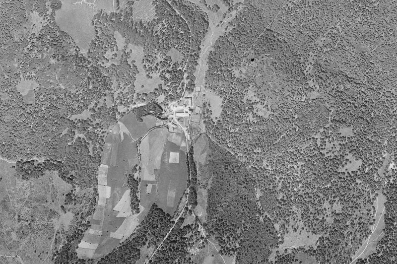 Ortofoto de 1956-1957 del núcleo de Orreaga/Roncesvalles