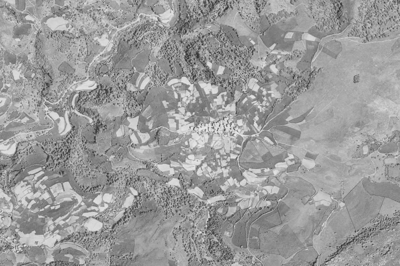 Ortofoto de 1956-1957 del núcleo de Saldías