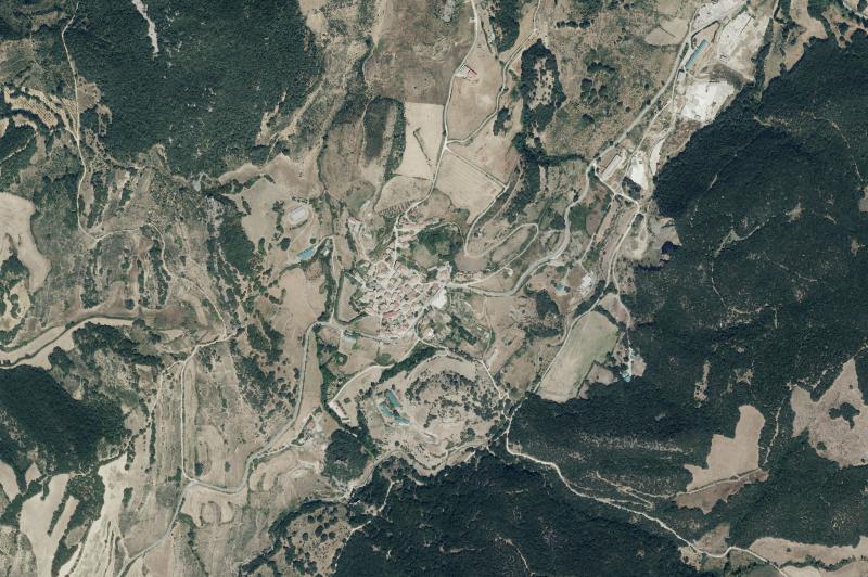 Ortofoto actual del núcleo de Salinas de Oro/Jaitz