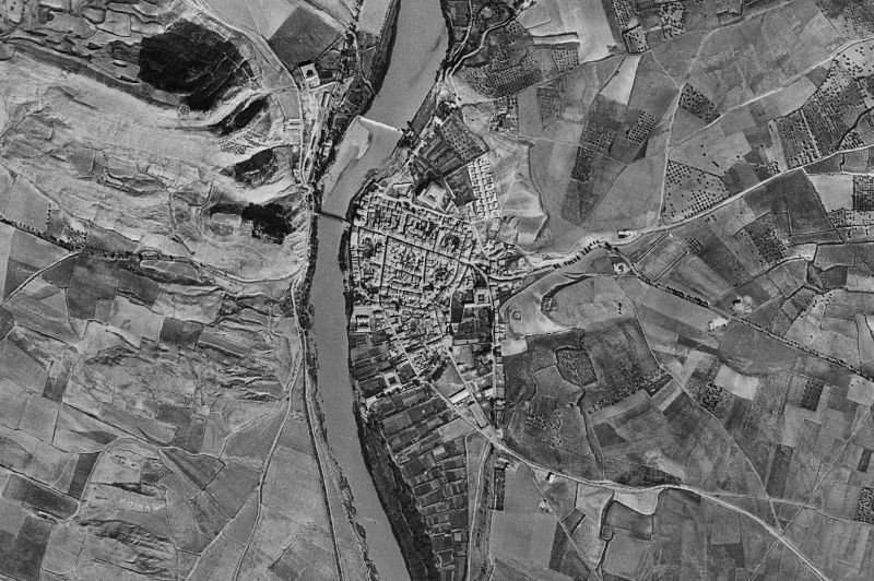 Ortofoto de 1956-1957 del núcleo de Sangüesa/Zangoza