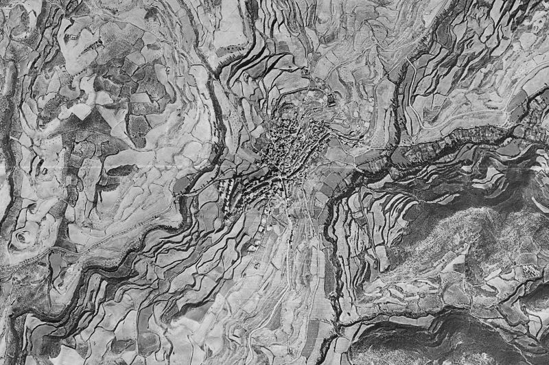 Ortofoto de 1956-1957 del núcleo de San Martín de Unx